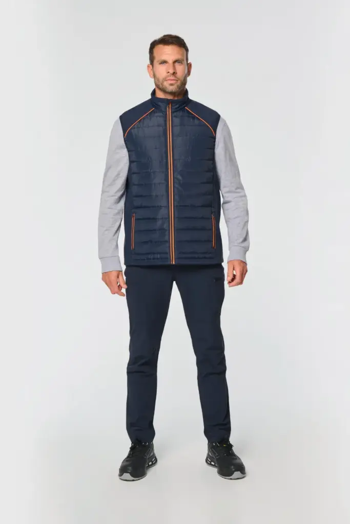 WK606-4_2025 - Hidalgo-werbeartikel Bodywarmer Day To Day in twee stoffen — productfoto 4