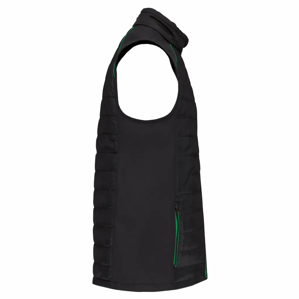 PS_WK606-S_BLACK-KELLYGREEN - Hidalgo-werbeartikel Bodywarmer Day To Day in twee stoffen, black / kelly green — productfoto 5