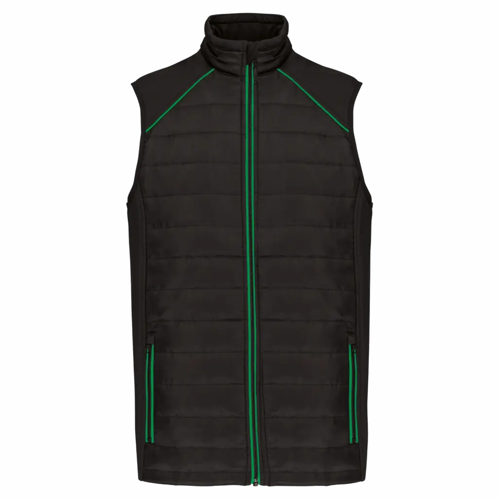 PS_WK606_BLACK-KELLYGREEN - Hidalgo Printed Bodywarmer WK606 Water-repellent Stretch XS-5XL — product photo 6
