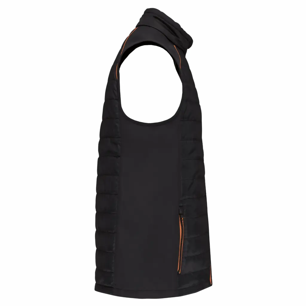 PS_WK606-S_BLACK-ORANGE - Hidalgo-werbeartikel Bodywarmer Day To Day in twee stoffen, black / orange — productfoto 6