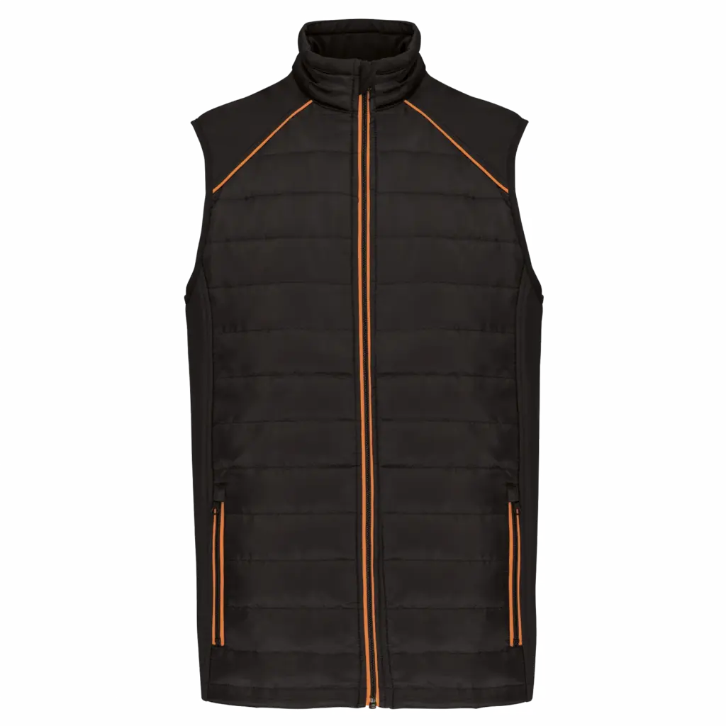 PS_WK606_BLACK-ORANGE - Hidalgo Printed Bodywarmer WK606 Water-repellent Stretch XS-5XL — product photo 7