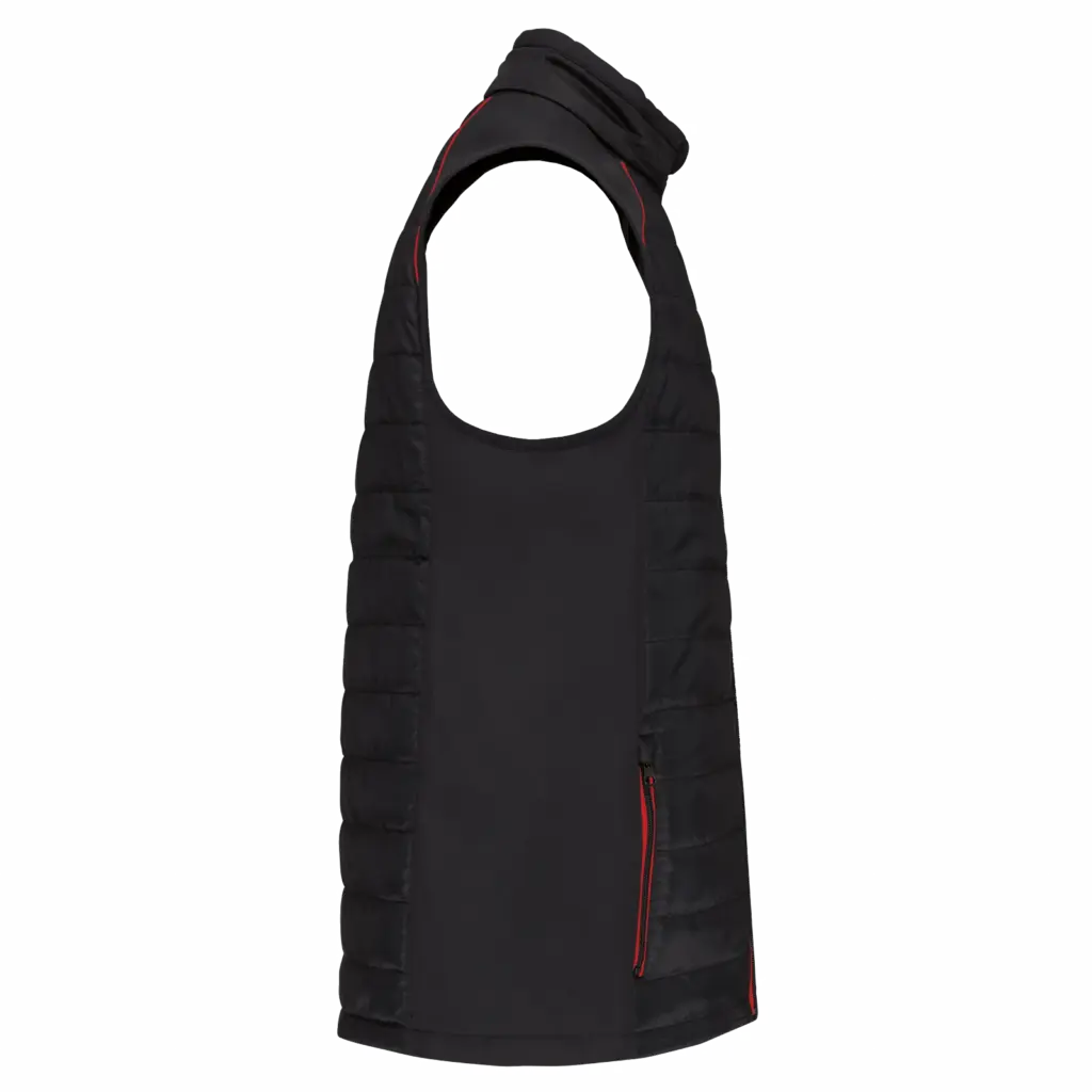 PS_WK606-S_BLACK-RED - Hidalgo-werbeartikel Bodywarmer Day To Day in twee stoffen, black / red — productfoto 7
