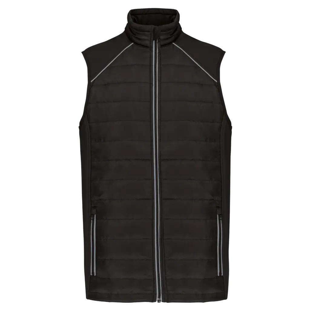 PS_WK606_BLACK-SILVER - Hidalgo Printed Bodywarmer WK606 Water-repellent Stretch XS-5XL — product photo 9