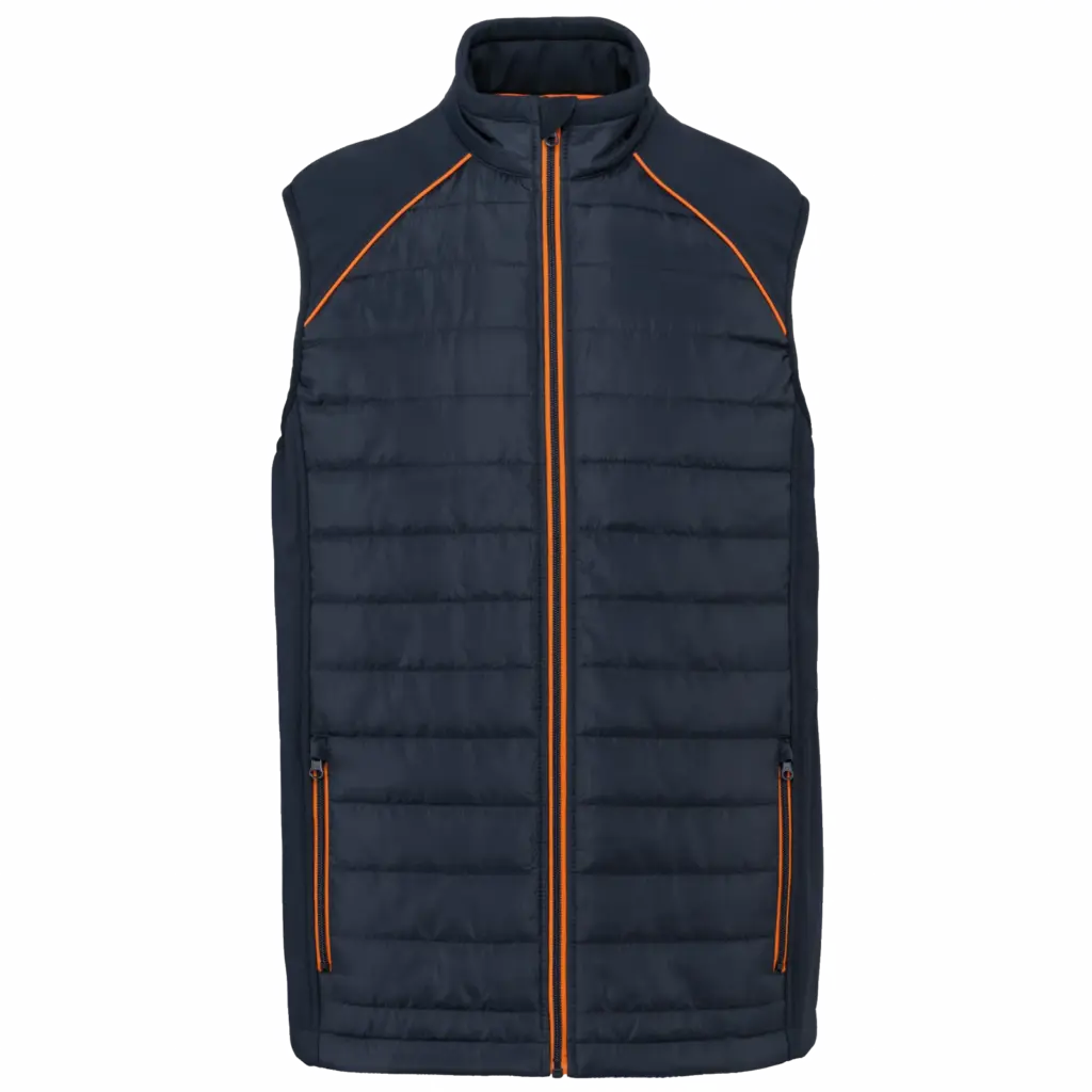 PS_WK606_NAVY-FLUORESCENTORANGE - Hidalgo Printed Bodywarmer WK606 Water-repellent Stretch XS-5XL — product photo 11