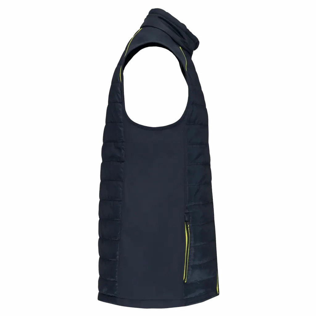 PS_WK606-S_NAVY-FLUORESCENTYELLOW - Hidalgo-werbeartikel Bodywarmer Day To Day in twee stoffen, navy / fluorescent yellow — productfoto 11