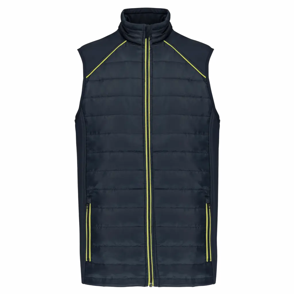 PS_WK606_NAVY-FLUORESCENTYELLOW - Hidalgo Printed Bodywarmer WK606 Water-repellent Stretch XS-5XL — product photo 12