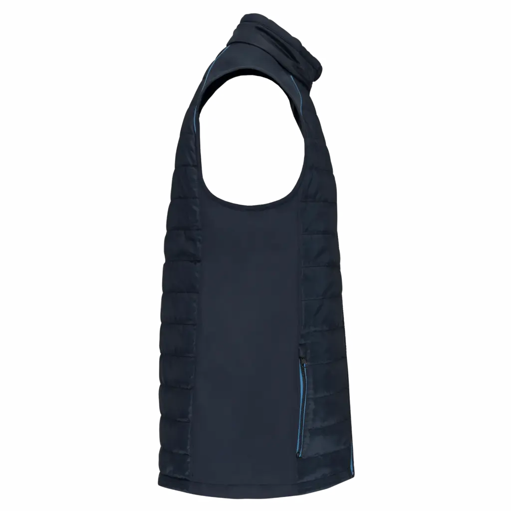 PS_WK606-S_NAVY-LIGHTROYALBLUE - Hidalgo-werbeartikel Bodywarmer Day To Day in twee stoffen, navy / light royal blue — productfoto 12