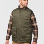 Gewatteerde uniseks bodywarmer van polykatoen multizakken — productfoto 2