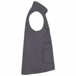 Gewatteerde uniseks bodywarmer van polykatoen multizakken, convoy grey — productfoto 7