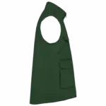 Gewatteerde uniseks bodywarmer van polykatoen multizakken, forest green — productfoto 10