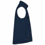 Gewatteerde uniseks bodywarmer van polykatoen multizakken, navy — productfoto 11