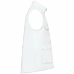 Gewatteerde uniseks bodywarmer van polykatoen multizakken, white — productfoto 14