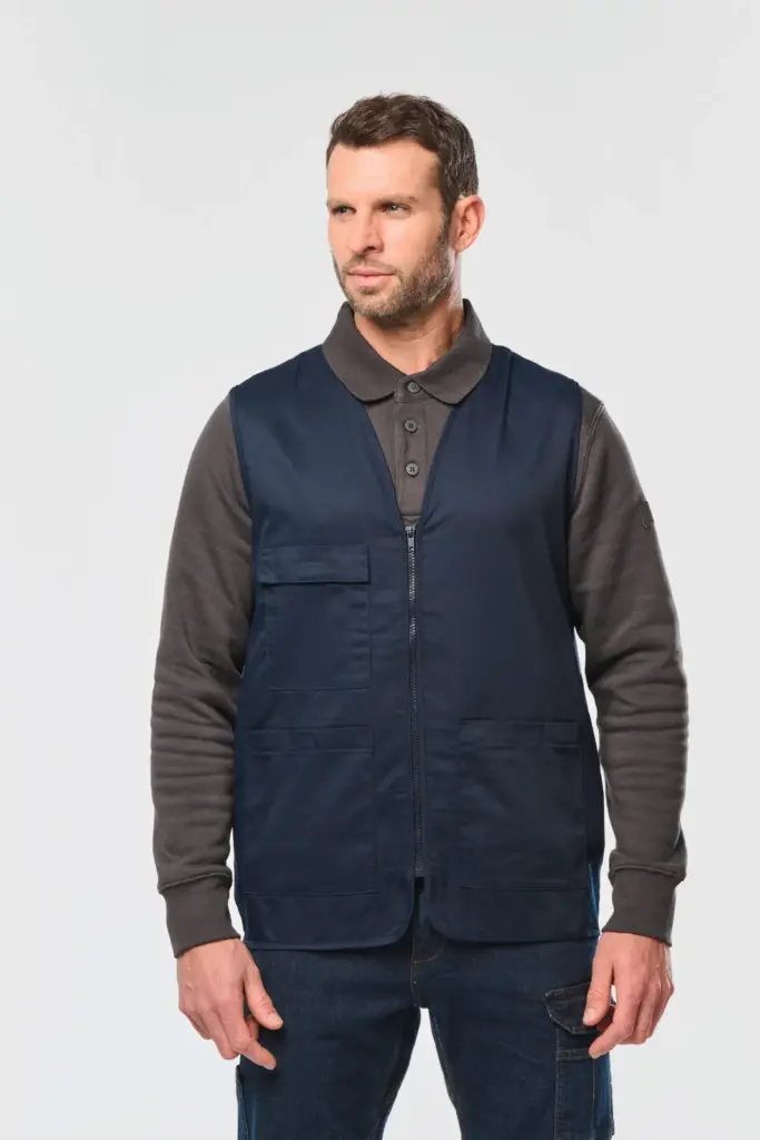 WK608_2025 - Hidalgo-werbeartikel Gilet polykatoen multizakken — productfoto 2