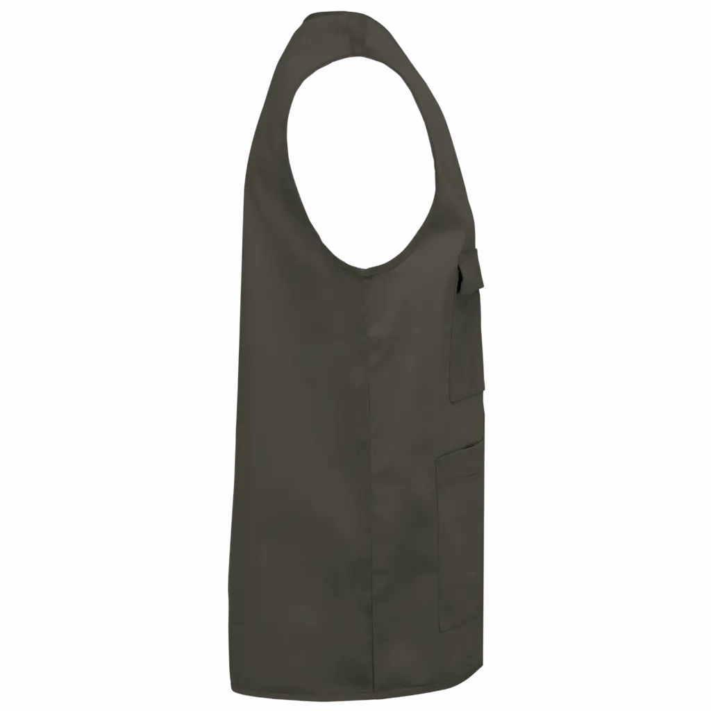 PS_WK608-S_DARKKHAKI - Hidalgo-werbeartikel Gilet polykatoen multizakken, dark khaki — productfoto 9