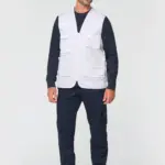 Gevoerde uniseks gilet van polykatoen multizakken — productfoto 4
