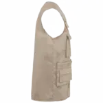 Gevoerde uniseks gilet van polykatoen multizakken, beige — productfoto 5