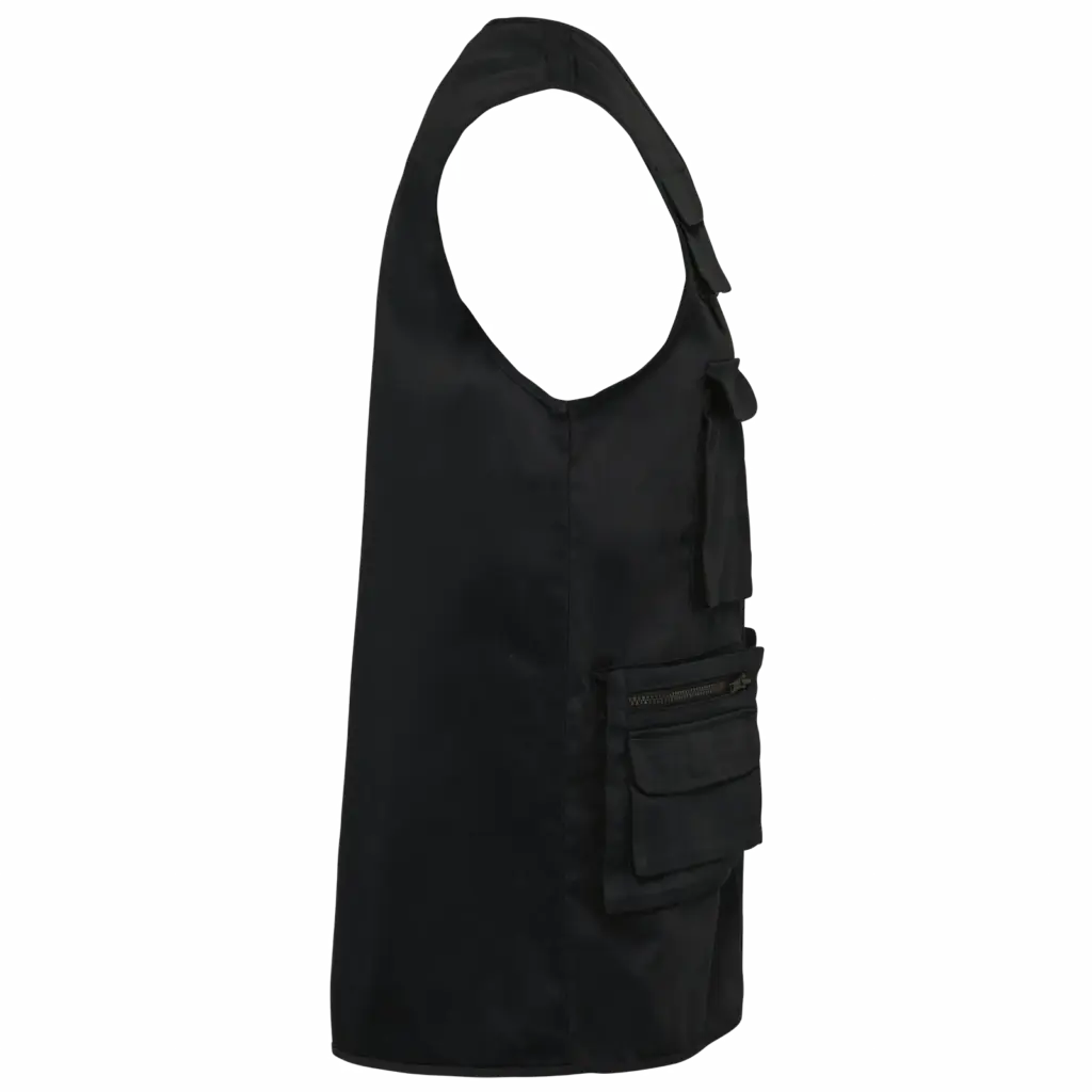 Gevoerde uniseks gilet van polykatoen multizakken, black — productfoto 6