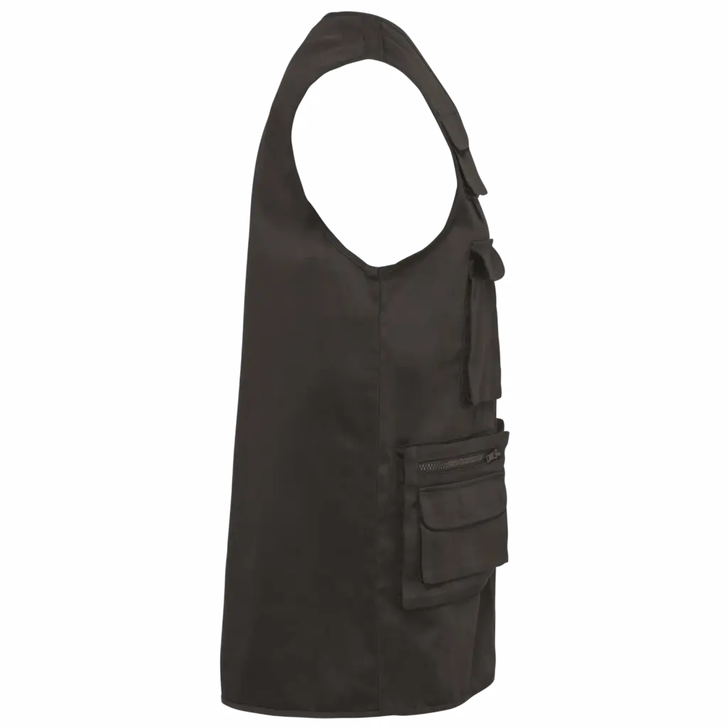Gevoerde uniseks gilet van polykatoen multizakken, dark grey — productfoto 7