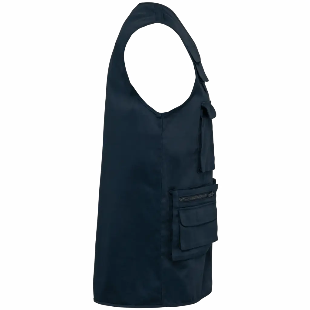 Gevoerde uniseks gilet van polykatoen multizakken, navy — productfoto 9