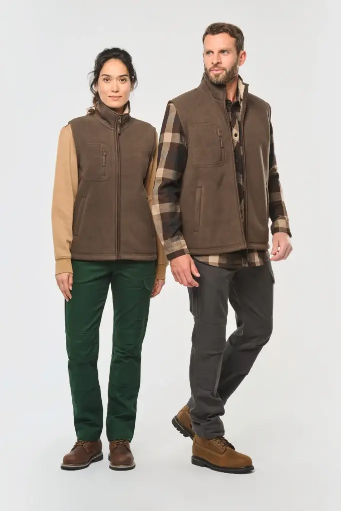Fleece bodywarmer met binnenkant van sherpa uniseks
