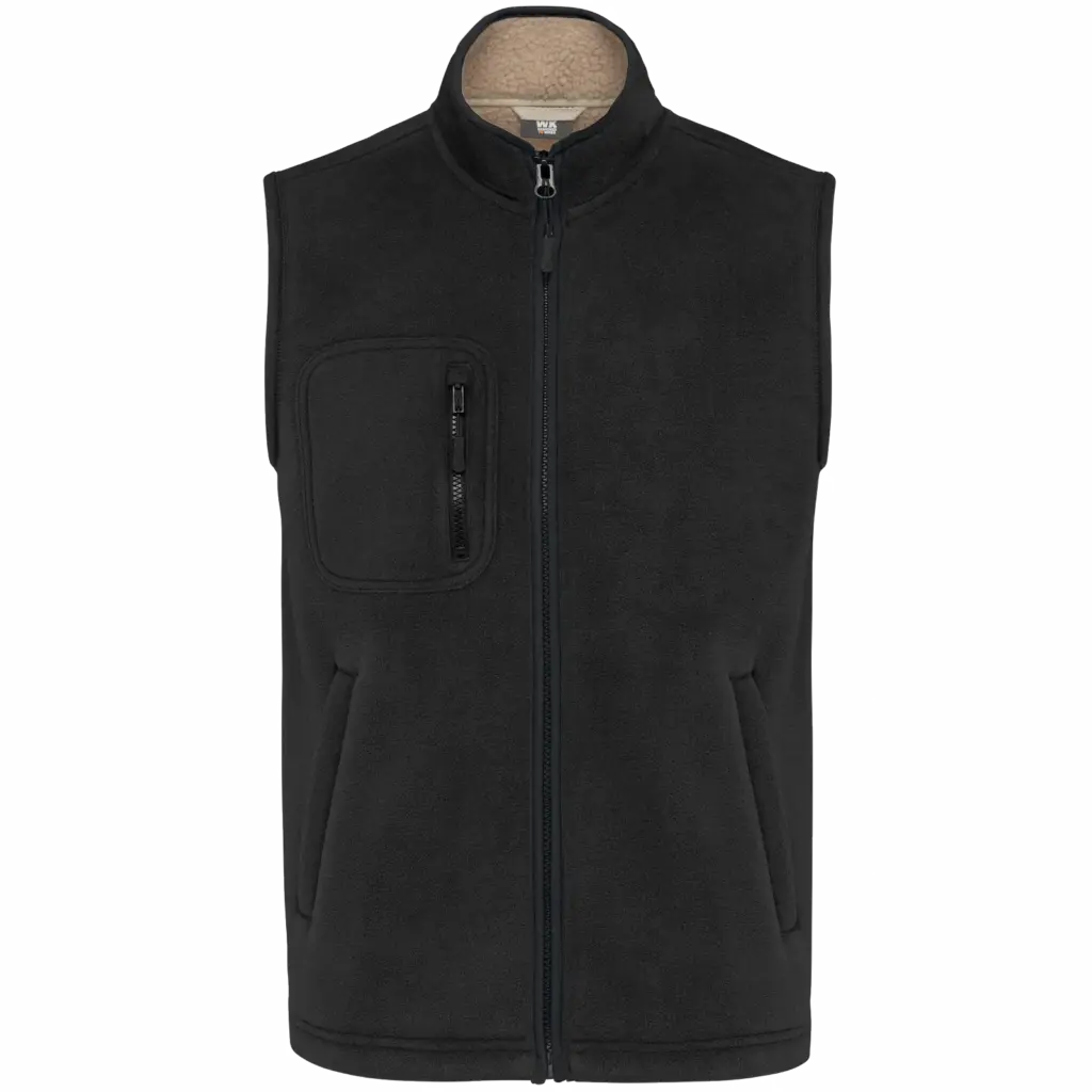 Fleece bodywarmer met binnenkant van sherpa uniseks, black — productfoto 6