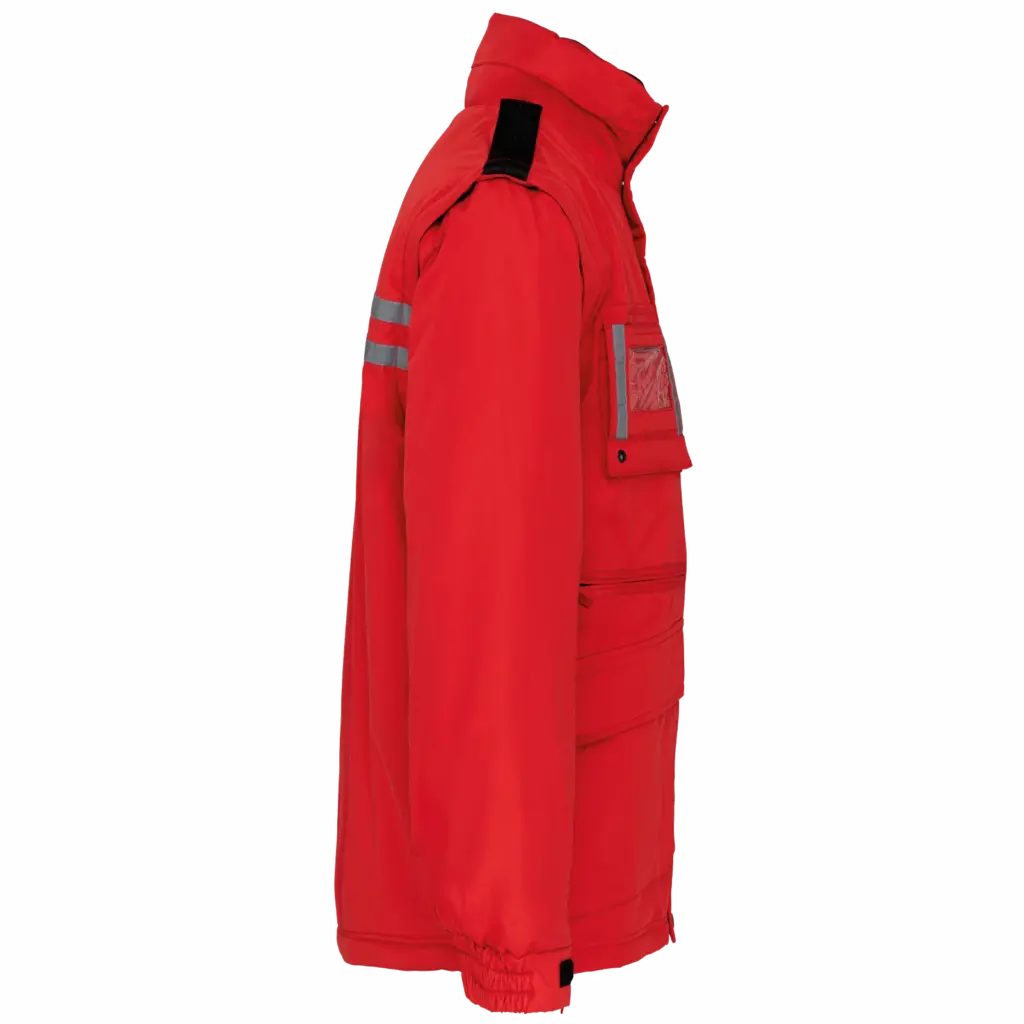PS_WK6106-S_RED - Hidalgo Workwear Parka Met Afritsbare Mouwen heren — productfoto 7