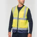 Gerecycled HI-VIS VEILIGHEIDSHESJE met rits — productfoto 2