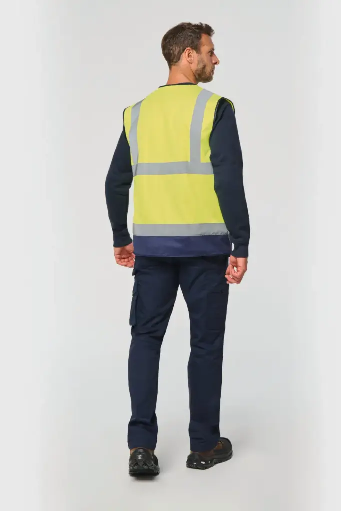 Gerecycled HI-VIS VEILIGHEIDSHESJE met rits — productfoto 3