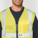 Gerecycled HI-VIS VEILIGHEIDSHESJE met rits — productfoto 4