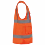 Gerecycled HI-VIS VEILIGHEIDSHESJE met rits, hi viz orange — productfoto 5