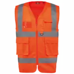 Gerecycled HI-VIS VEILIGHEIDSHESJE met rits, hi viz orange — productfoto 6
