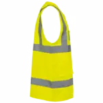 Gerecycled HI-VIS VEILIGHEIDSHESJE met rits, hi viz yellow — productfoto 7