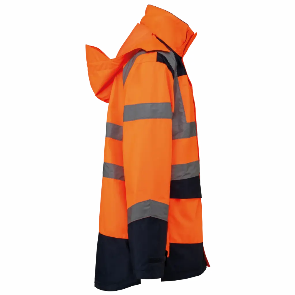 Gerecyclede veiligheidsparka 4-in-1, hi viz orange / navy — productfoto 5