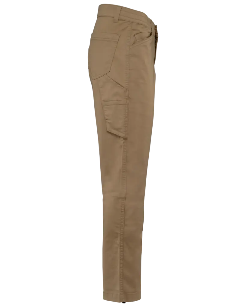 Unisex katoenen stretchbroek, camel — productfoto 6