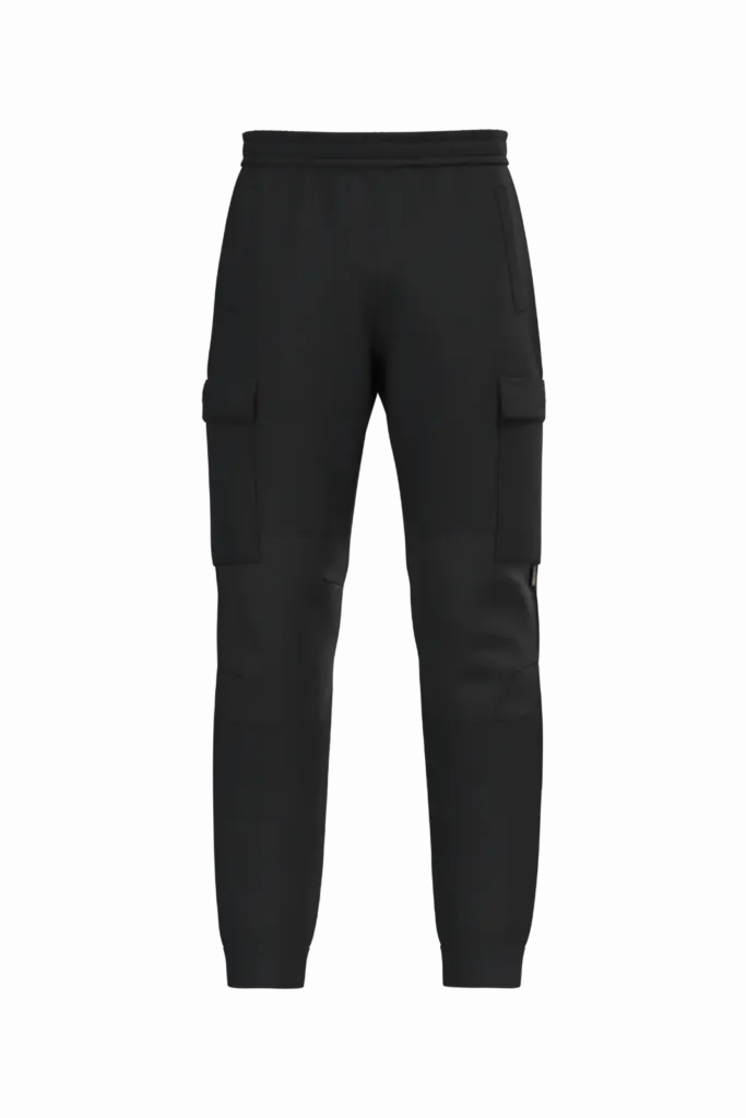 Ecologische heren fleece cargobroek, black — productfoto 6