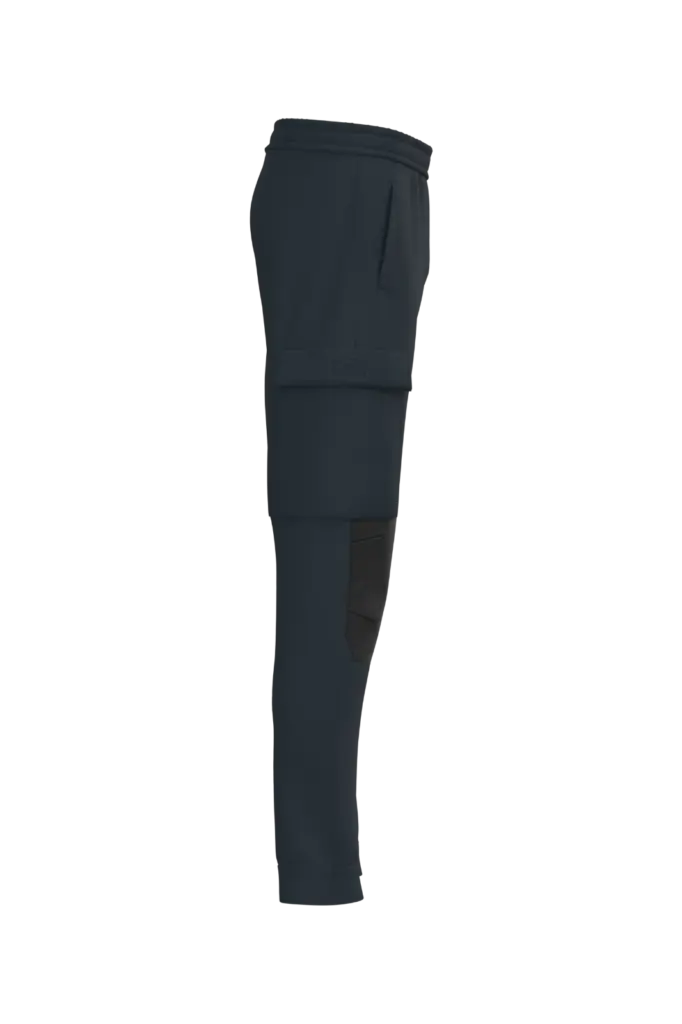 Ecologische heren fleece cargobroek, navy — productfoto 6