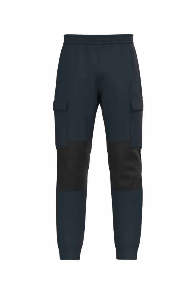 Ecologische heren fleece cargobroek, navy — productfoto 7