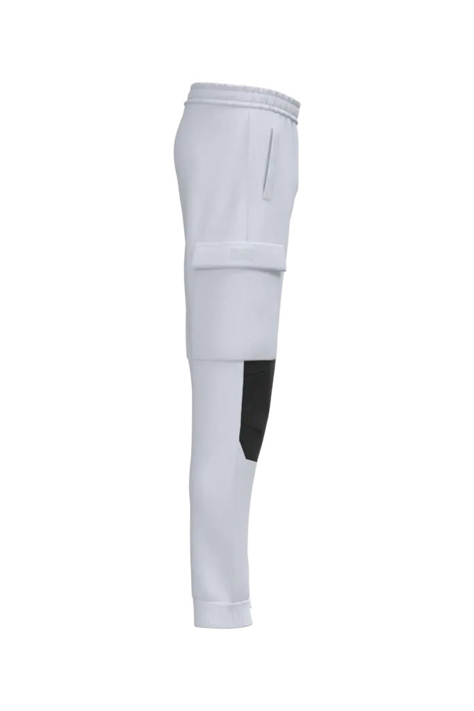 Ecologische heren fleece cargobroek, white — productfoto 7