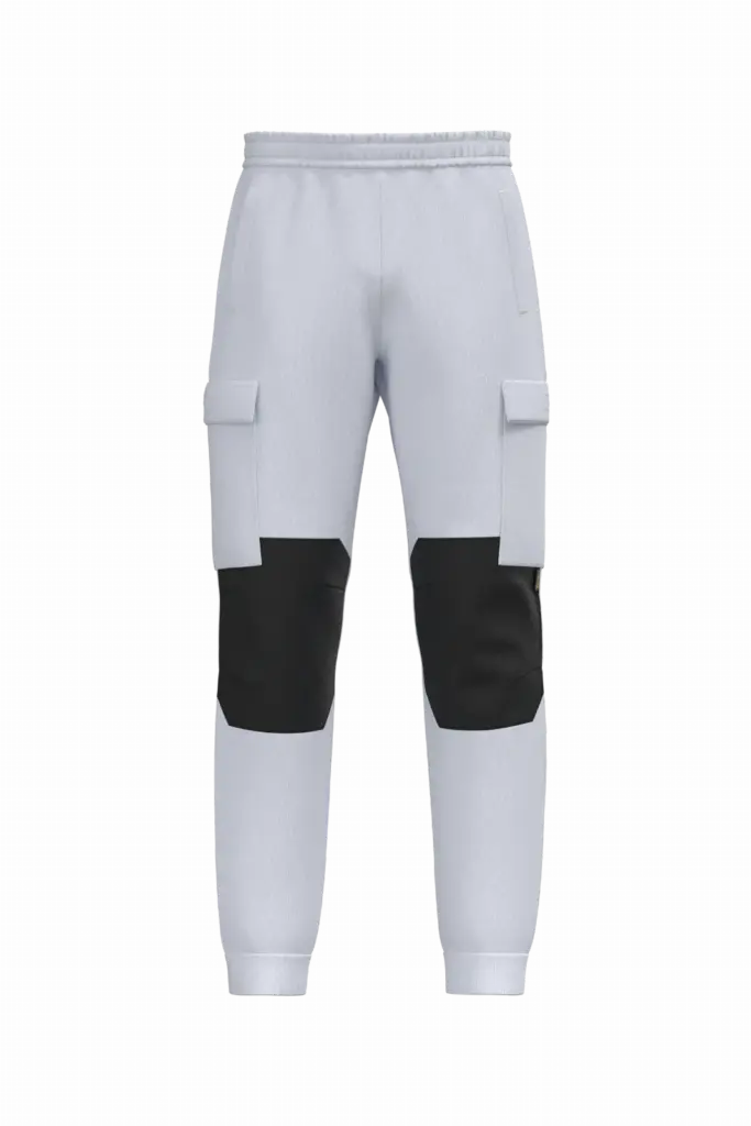 Ecologische heren fleece cargobroek, white — productfoto 8