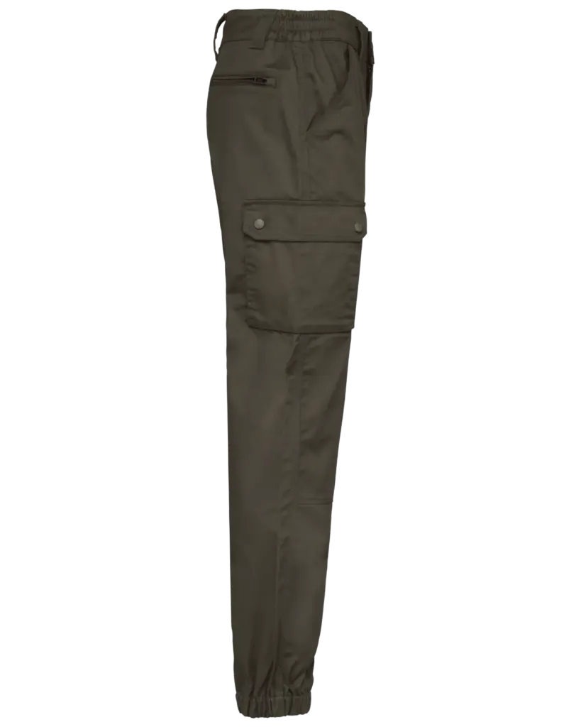 Uniseks Cargobroek uniseks met elastisch boord, dark khaki — productfoto 6