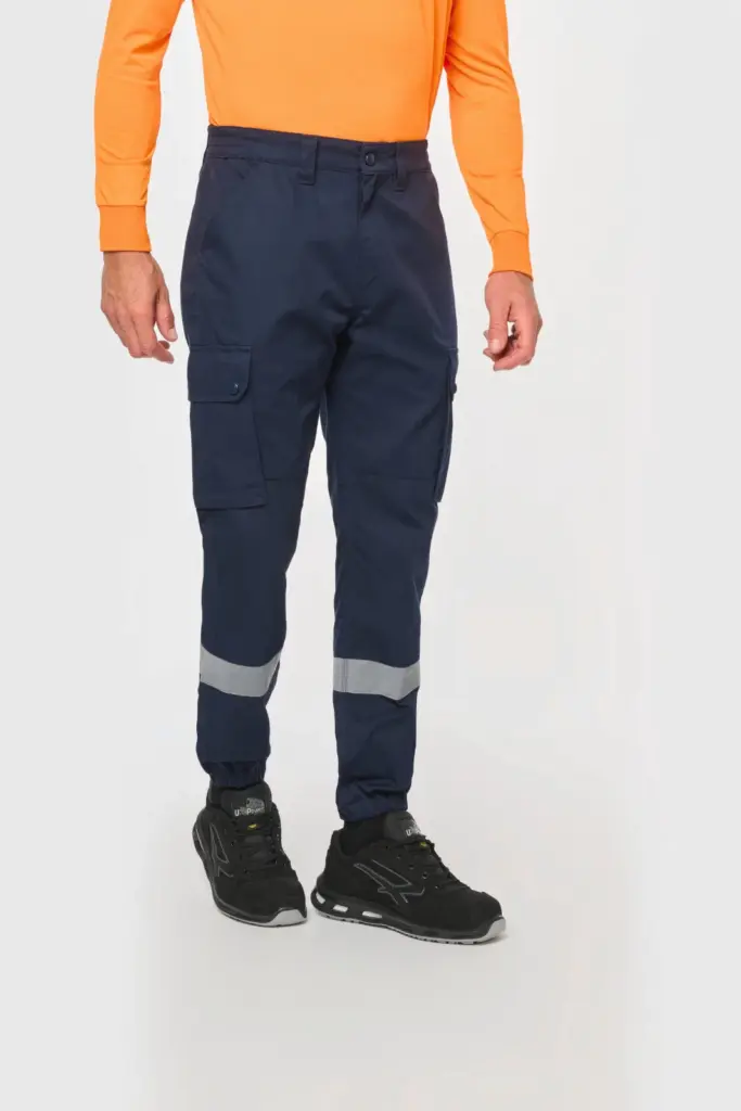 Uniseks Cargobroek uniseks met elastische boord en reflecterende strook