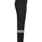 Uniseks Cargobroek uniseks met elastische boord en reflecterende strook, black — productfoto 5