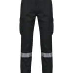 Uniseks Cargobroek uniseks met elastische boord en reflecterende strook, black — productfoto 6