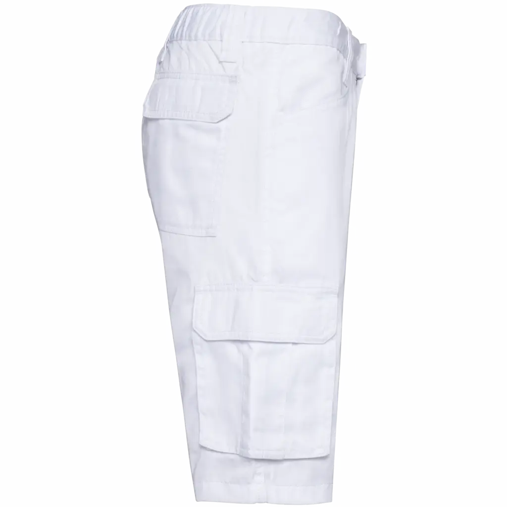 Ecologische heren bermuda met meerdere zakken, white — productfoto 10