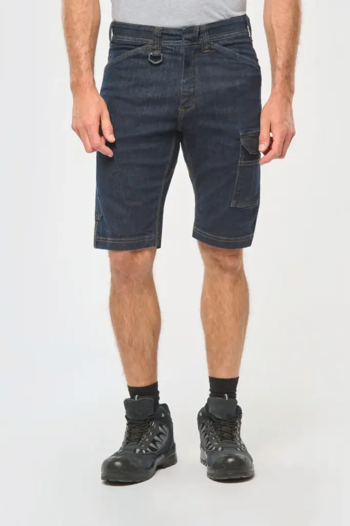Denim herenbermuda met meerdere zakken