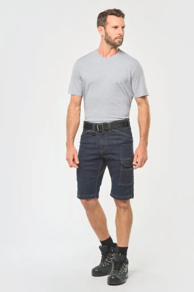 Denim herenbermuda met meerdere zakken — productfoto 3