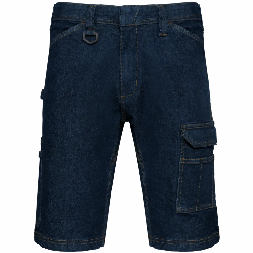 Arbeitsbermuda Denim WK715 bedrucken Cargo Stretch 36-54 FR — Produktfoto 7