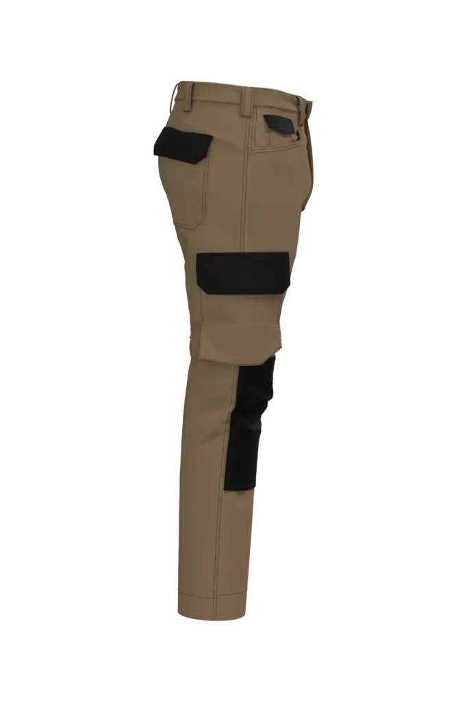 Tweekleurige heren werkbroek, camel / black — productfoto 6