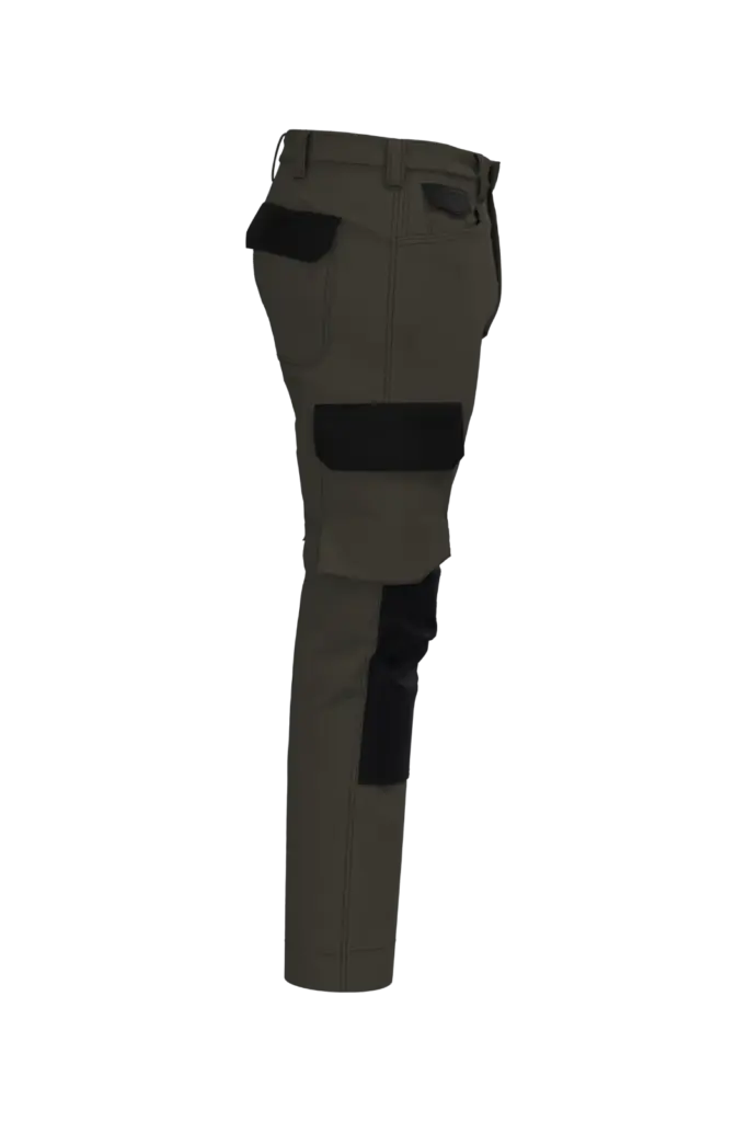Tweekleurige heren werkbroek, dark khaki / black — productfoto 8