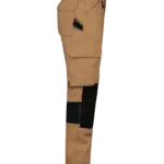 Gerecycled performance heren  werkbroek, camel / black — productfoto 6